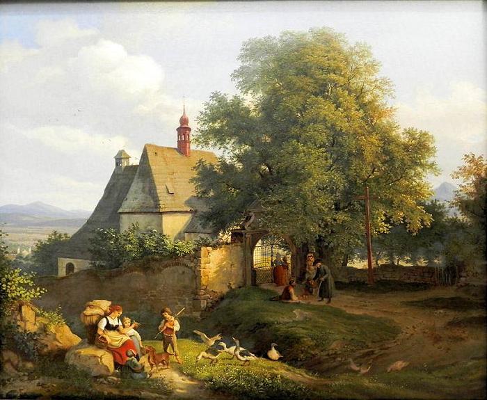 Adrian Ludwig Richter St. Anna's church in Krupka, France oil painting art